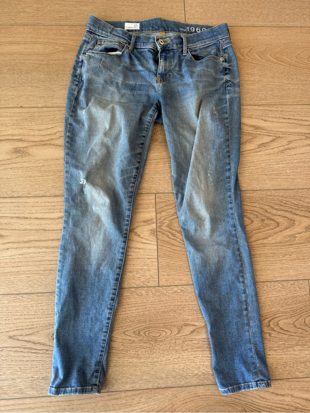 Gap 1969 Legging Jeans Distressed Medium Wash Skinny Denim 27R